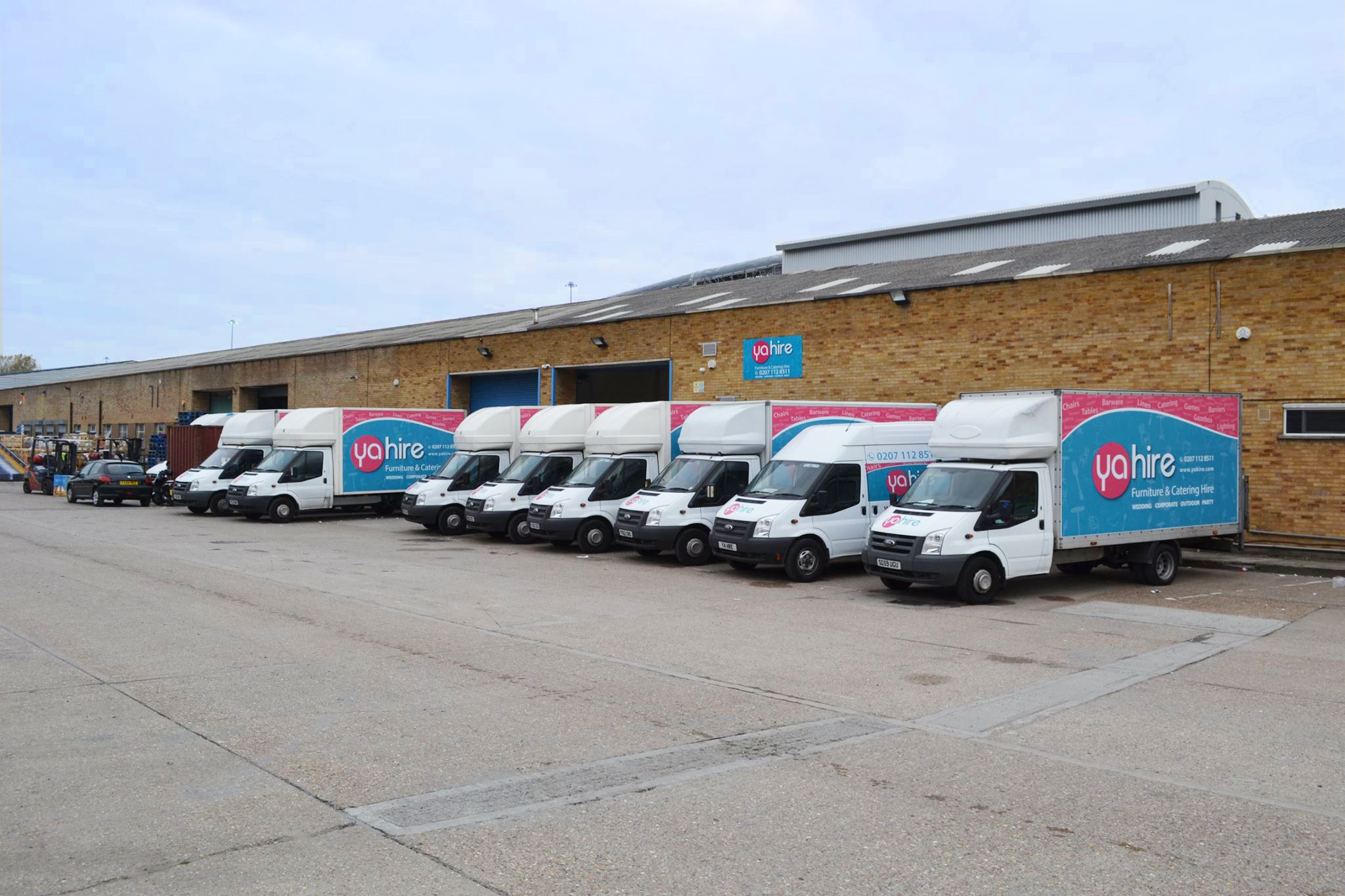 Fleet Of Yahire Vans At our London warehouses
